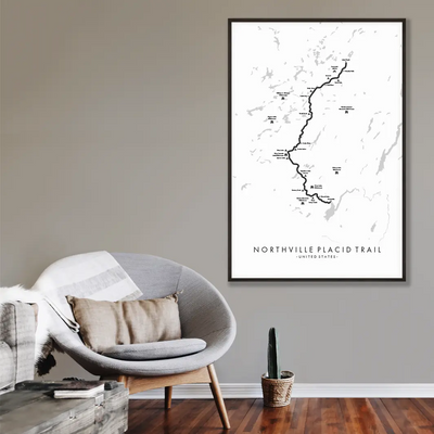 Trail Poster of Northville Placid Trail - White Mockup