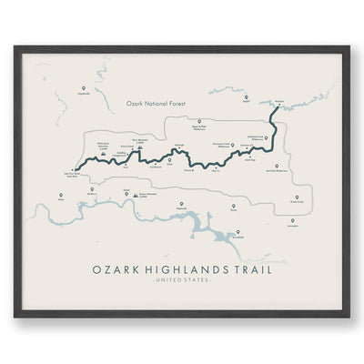 Trail Poster of Ozark Highlands Trail - Beige