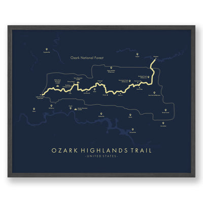 Trail Poster of Ozark Highlands Trail - Blue