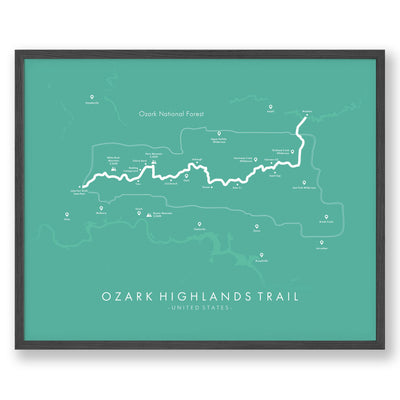 Trail Poster of Ozark Highlands Trail - Teal