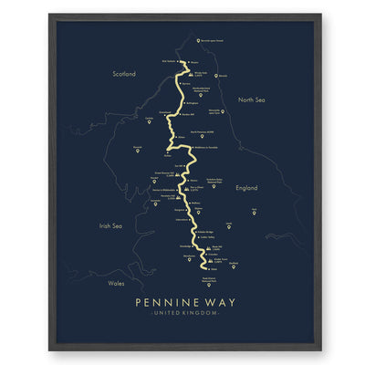 Trail Poster of Pennine Way - Blue