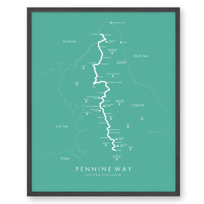 Trail Poster of Pennine Way - Teal