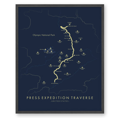 Trail Poster of Press Expedition Traverse - Blue