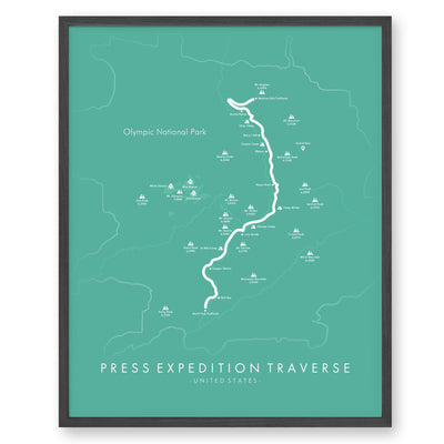 Trail Poster of Press Expedition Traverse - Teal