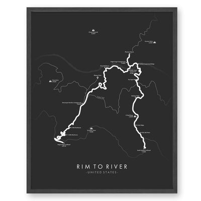 Trail Poster of Rim To River - Havasupai - Grey