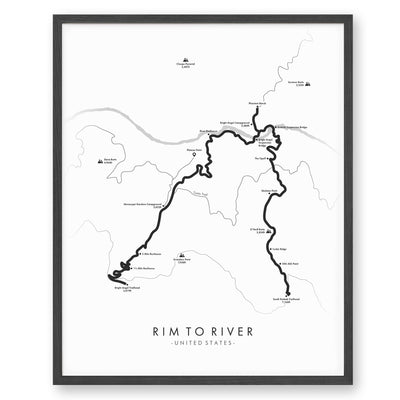 Trail Poster of Rim To River - Havasupai - White