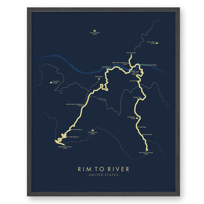 Trail Poster of Rim To River - Blue