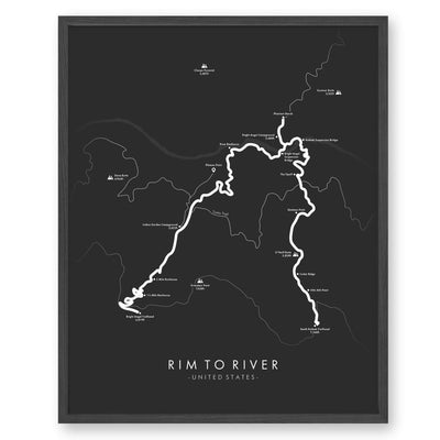 Trail Poster of Rim To River - Grey