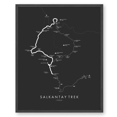 Trail Poster of Salkantay Trek - Grey