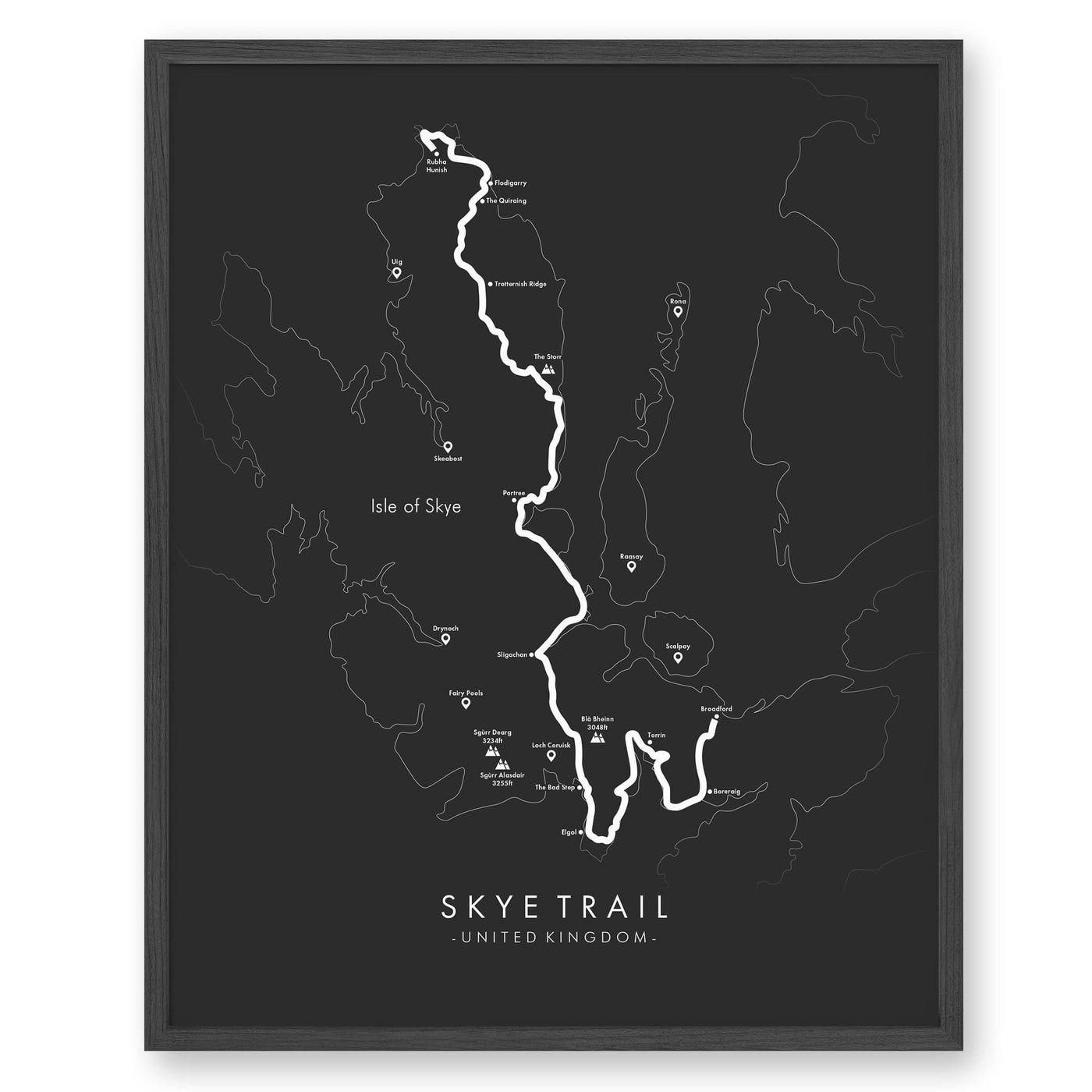 Trail Poster of Skye Trail - Grey