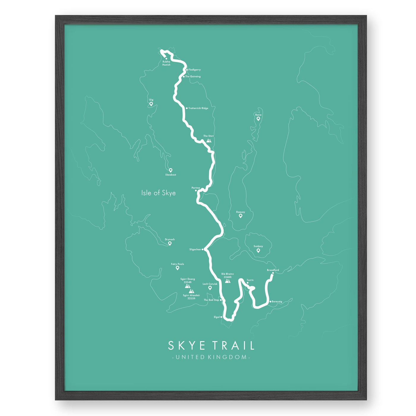 Trail Poster of Skye Trail - Teal