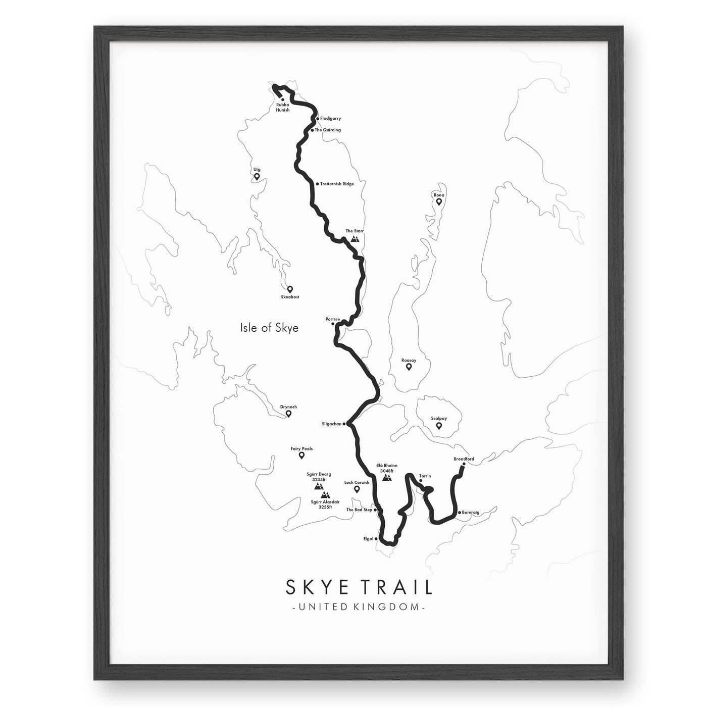 Trail Poster of Skye Trail - White