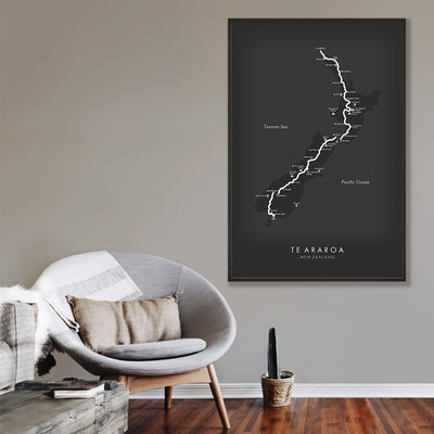 Trail Poster of Te Araroa - Blue Mockup