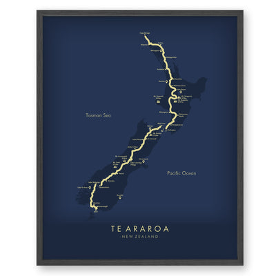 Trail Poster of Te Araroa - Blue