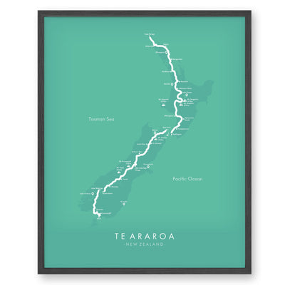 Trail Poster of Te Araroa - Teal