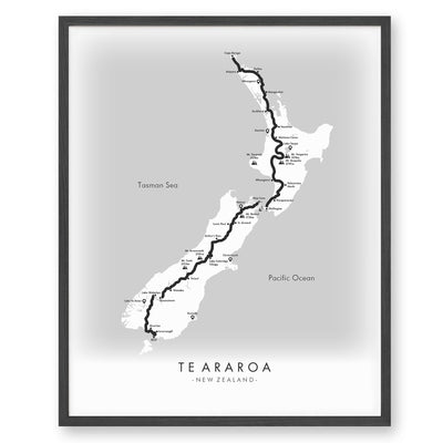 Trail Poster of Te Araroa - White