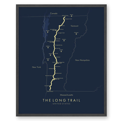 Trail Poster of The Long Trail - Vermont - Blue