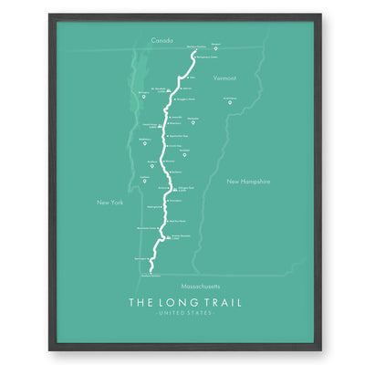 Trail Poster of The Long Trail - Vermont - Teal