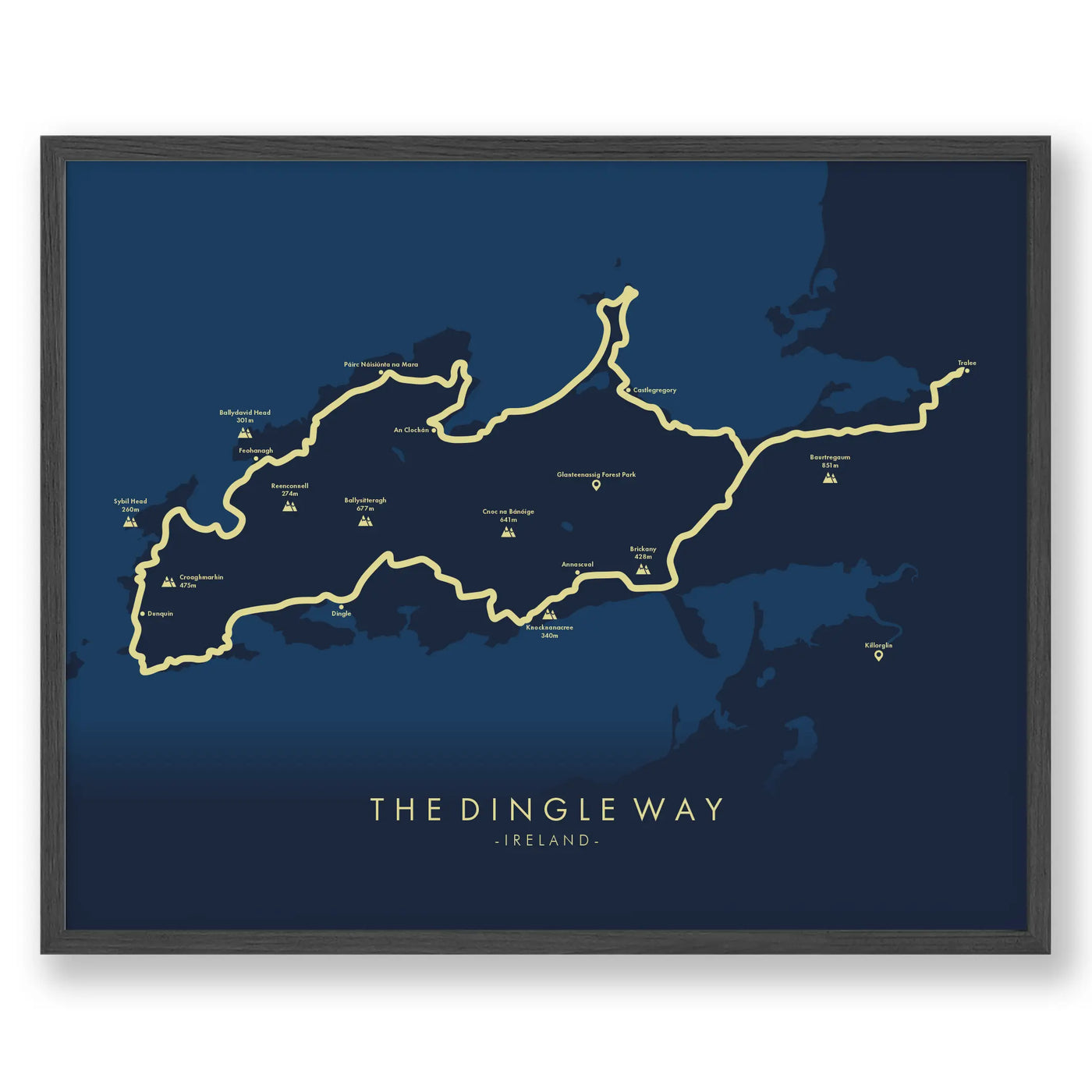 Trail Poster of The Dingle Way - Blue
