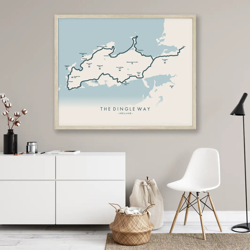 Trail Poster of The Dingle Way - Beige Mockup