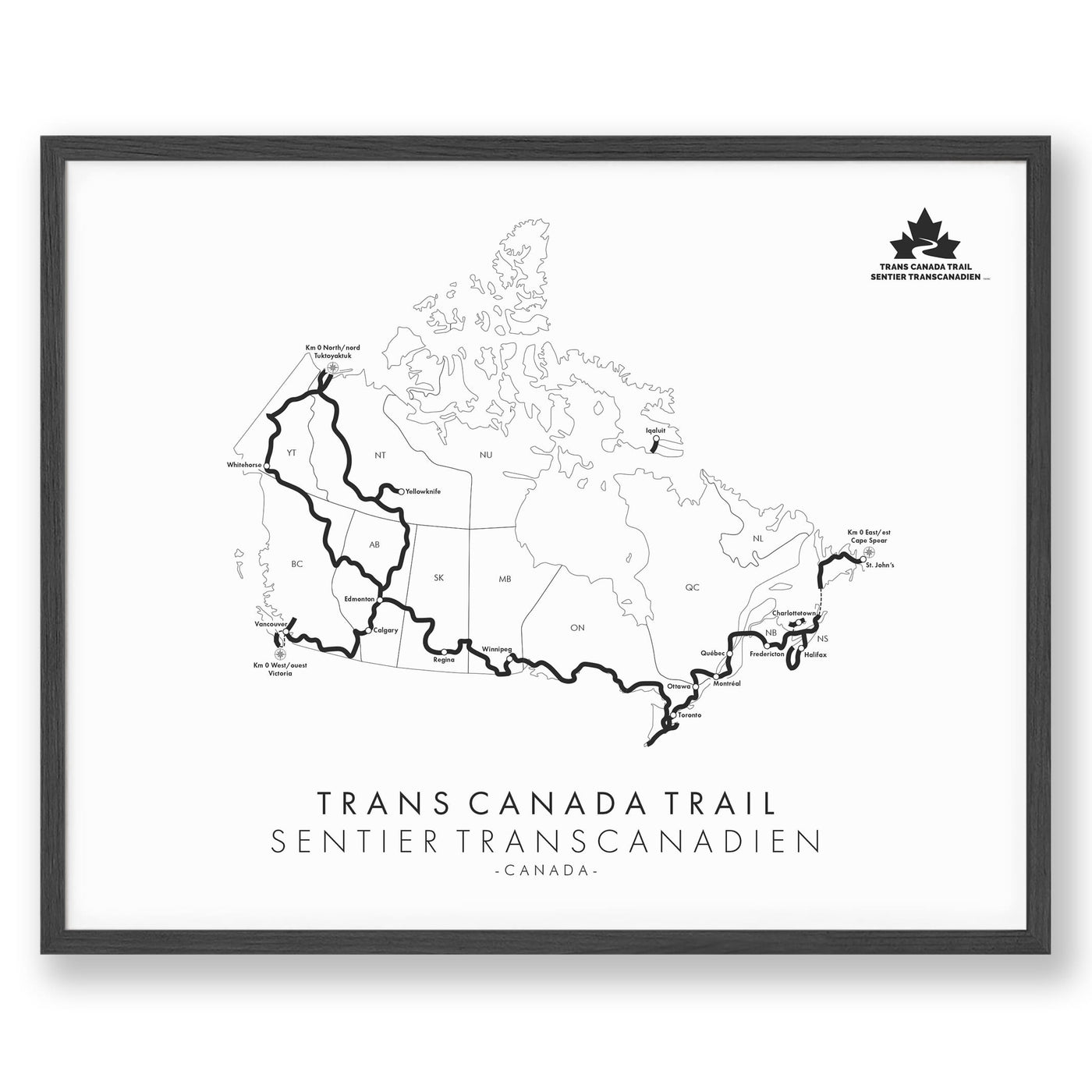 Trail Poster of Trans Canada Trail - White