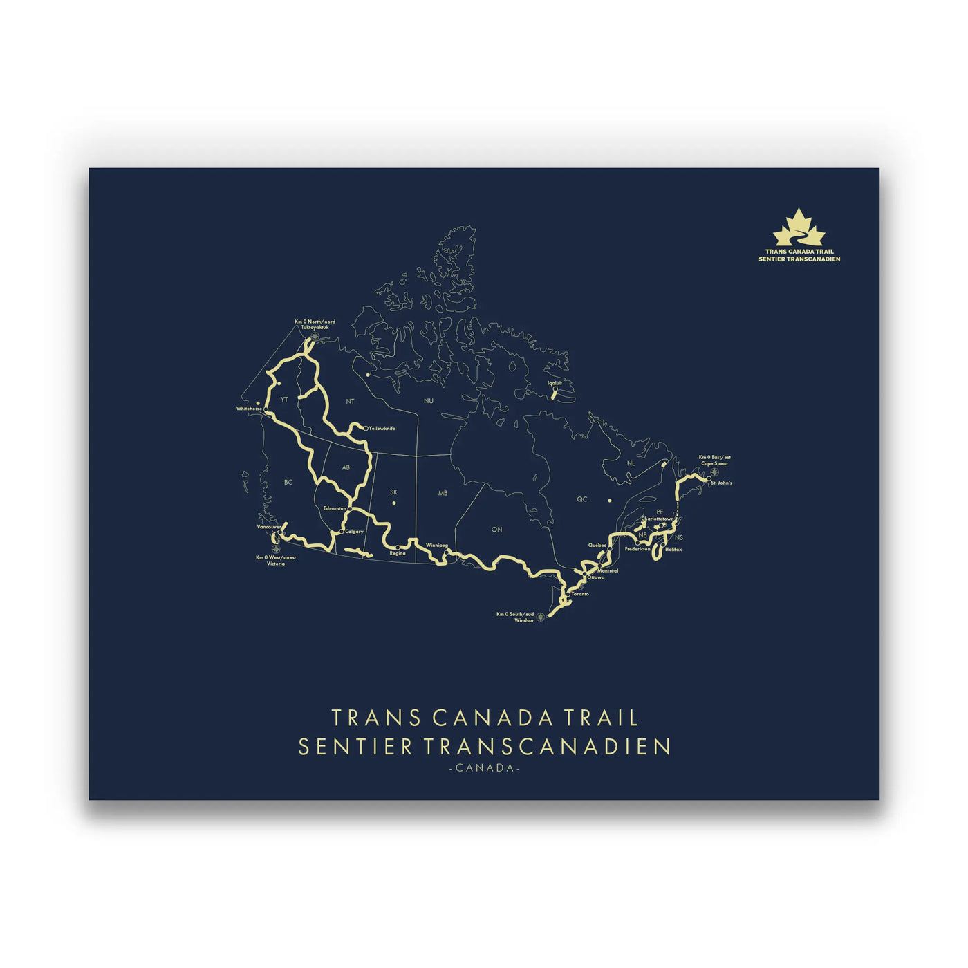Trans Canada Trail Map | Trans Canada Trail Poster | Tell Your Trail