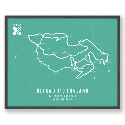 Trail Poster of Ultra X - England 110 - Teal
