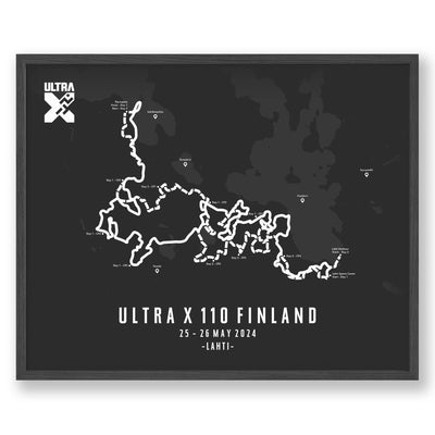 Trail Poster of Ultra X - Finland 110 - Grey