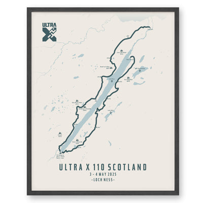 Trail Poster of Ultra X Scotland 110km - 2025 - Beige