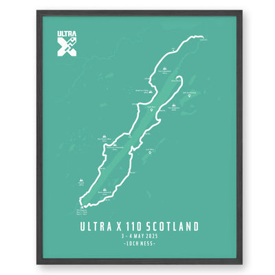 Trail Poster of Ultra X Scotland 110km - 2025 - Teal