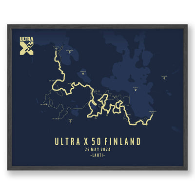 Trail Poster of Ultra X - Finland 50 - Blue