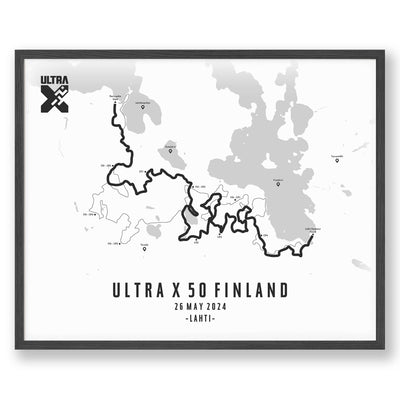 Trail Poster of Ultra X - Finland 50 - White