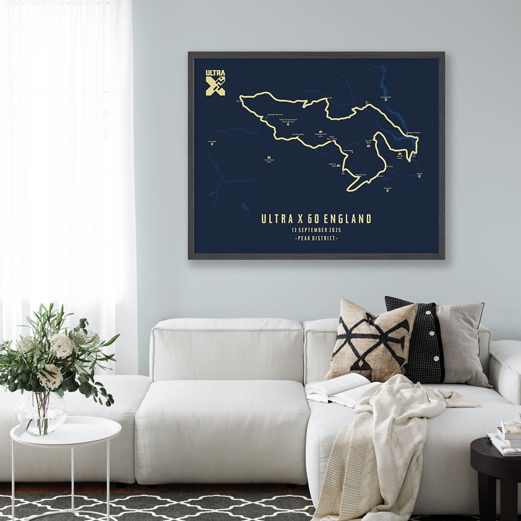 Trail Poster of Ultra X - England 60 - Blue Mockup