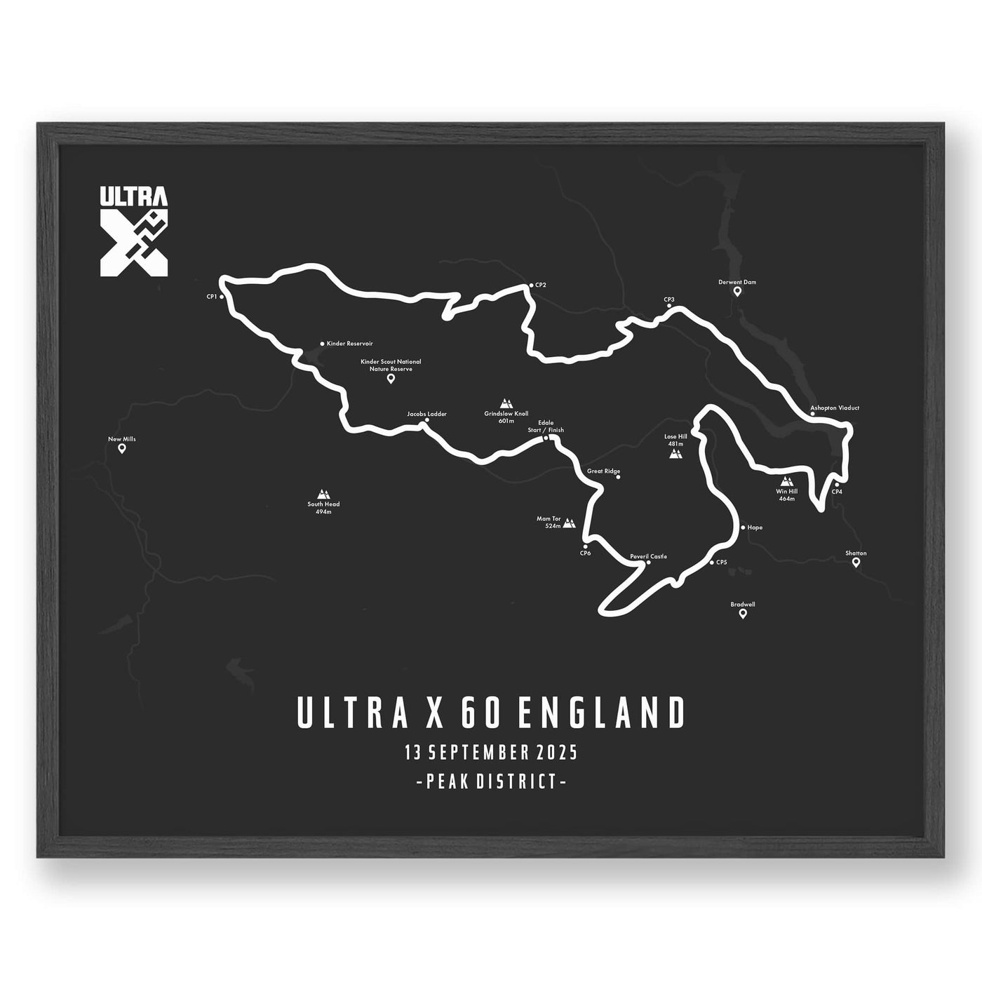 Trail Poster of Ultra X - England 60 - Grey