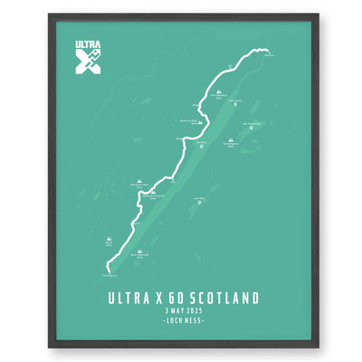 Trail Poster of Ultra X Scotland 60km - 2025 - Teal