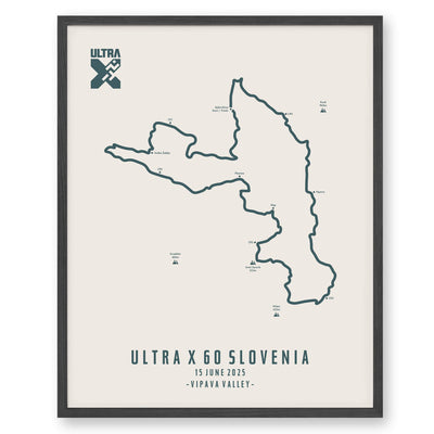 Trail Poster of Ultra X Slovenia 60km - 2025 - Beige