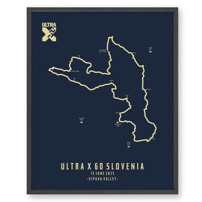 Trail Poster of Ultra X Slovenia 60km - 2025 - Blue