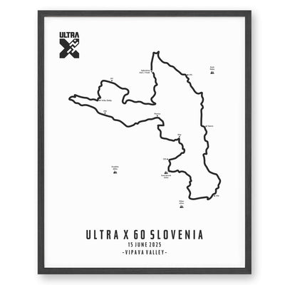 Trail Poster of Ultra X Slovenia 60km - 2025 - White