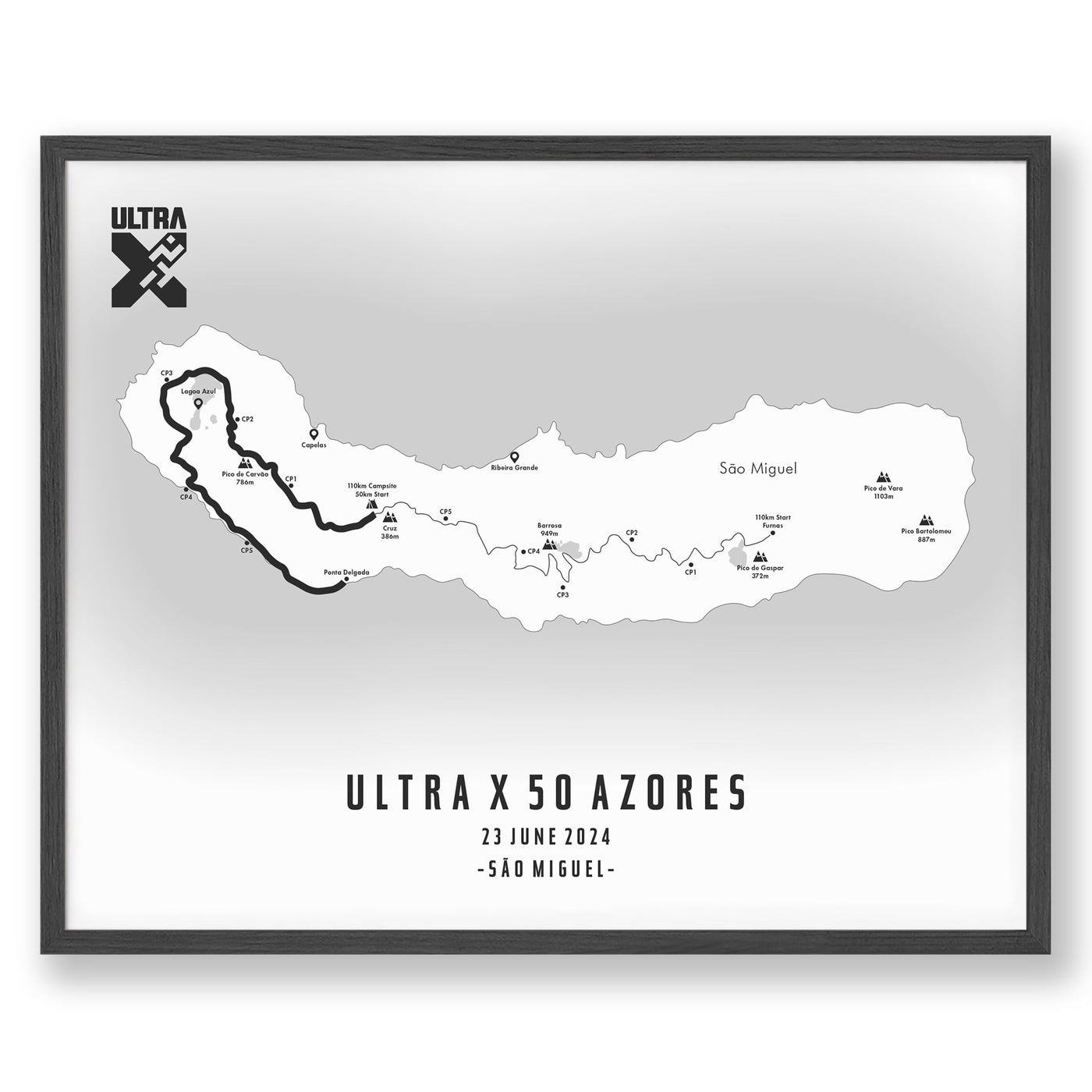 Trail Poster of Ultra X 50 Azores - White