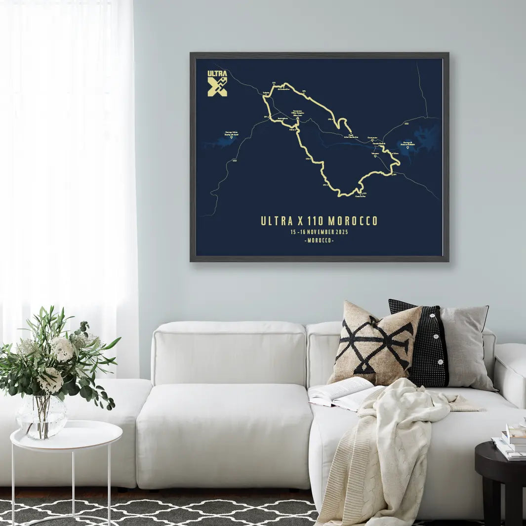 Trail Poster of Ultra X - Morocco 110 - Blue Mockup