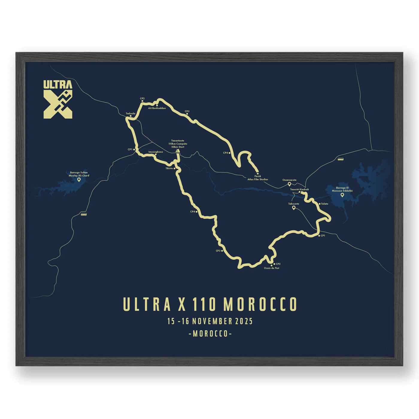 Trail Poster of Ultra X - Morocco 110 - Blue