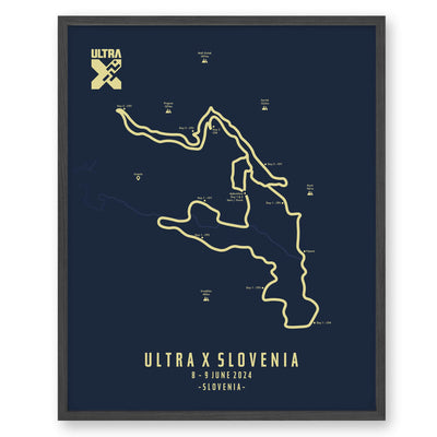 Trail Poster of Ultra X - Slovenia 110 - Blue