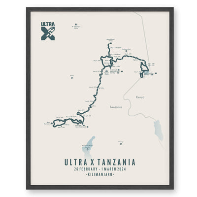 Trail Poster of Ultra X - Tanzania - Beige