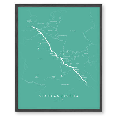 Trail Poster of Via Francigena - Teal