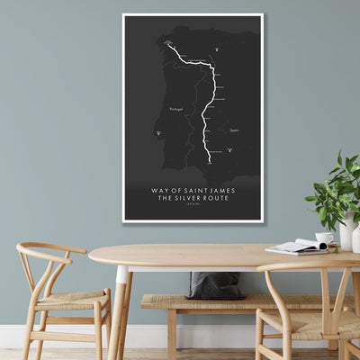 Trail Poster of Way of Saint James - Silver Route - Grey Mockup