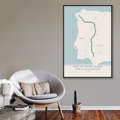 Trail Poster of Way of Saint James - Silver Route - Beige Mockup