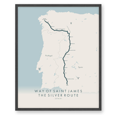 Trail Poster of Way of Saint James - Silver Route - Beige