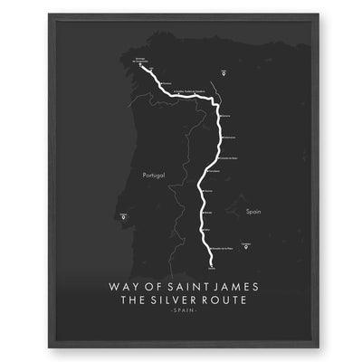 Trail Poster of Way of Saint James - Silver Route - Grey