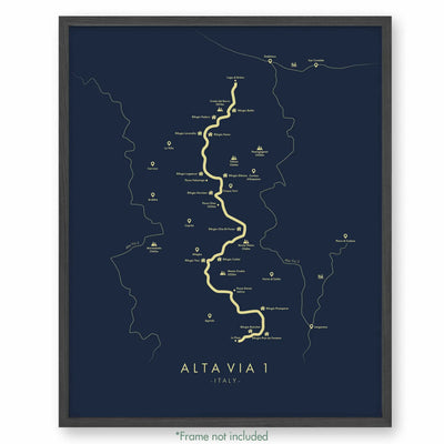 Trail Poster of Alta Via 1 - Blue