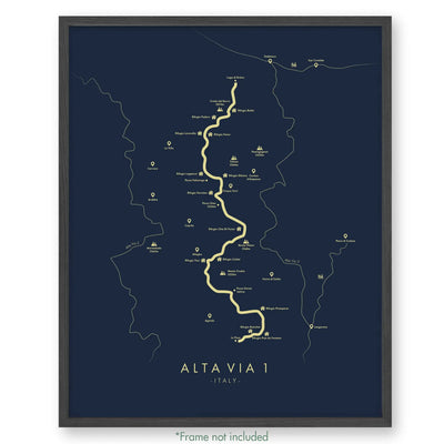 Trail Poster of Alta Via 1 - Blue